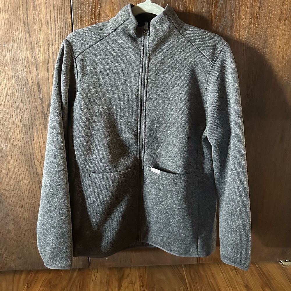 Figs Charcoal Zip-Up knit jacket